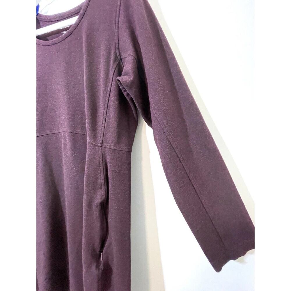 DULUTH TRADING CO Women’s Large Wearwithall Ponte Knit Burgundy Dress - Picture 4 of 8